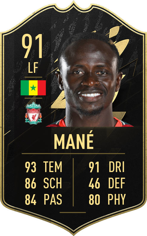 Mané collectible FUT-style football card